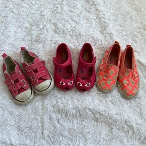 Lot of 3 Toddler Shoes Mini Melissa Cat & Jack Converse Pink Floral Size 9